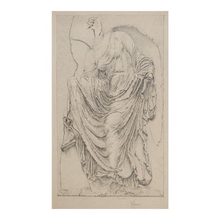 Antique Classical Architectural Carving Drawing Study For Sale