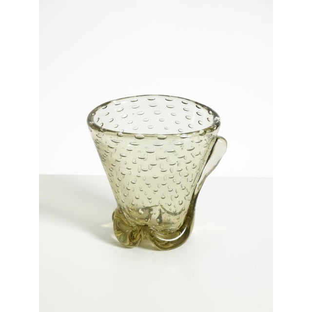 Vintage Light Green Mouth-Blown Murano Vase by Carlo Scarpa for Venini, 1960s For Sale - Image 11 of 18