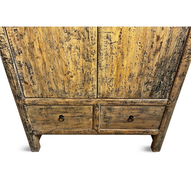 Vintage Shangzhi Rustic Storage Cabinet / Armoire For Sale In Los Angeles - Image 6 of 8