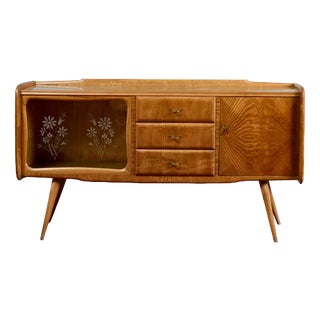 Sideboard with Sliding Bevelled Glass Doors, 1950s For Sale