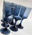 Stormy Blue Vintage Iced Goblets- Set of Six For Sale - Image 11 of 12