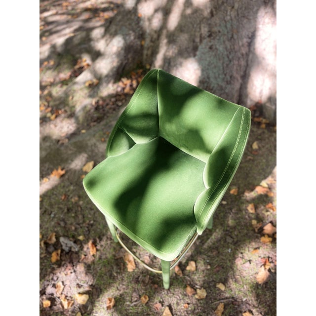 Figueroa Bar Stool in Green Velvet from Insidherland For Sale - Image 9 of 11