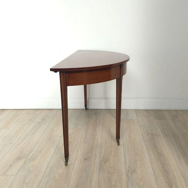 Early 19th Century Georgian Demilune Table, England Circa 1800 For Sale - Image 5 of 10