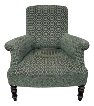 Napoleon III Armchair in Green Velvet