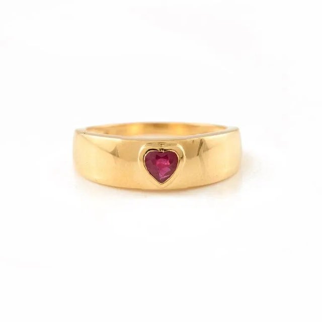 Not Yet Made - Made To Order Heart Ruby Dome Ring Size 10.5 For Sale - Image 5 of 8