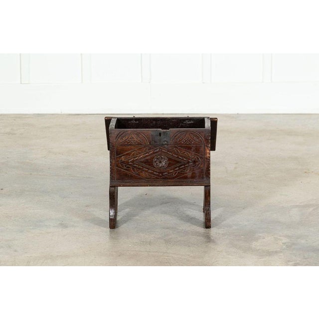 Late 18th Century 18th Century Irish Oak Bible Box Coffer Stool For Sale - Image 5 of 17