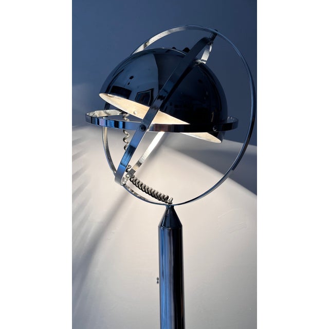 Metal Vintage Space age Chrome Floor Lamp by Peter Bliss, 1980s For Sale - Image 7 of 11