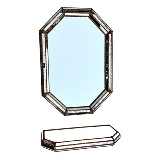 Vintage Venetian Spanish Mirror and Console Set, 1980, Set of 2 For Sale