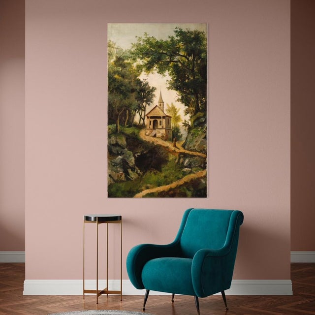 Countryside Landscape, Oil on Canvas, 1880 For Sale - Image 4 of 17