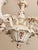 1960s Large Hand-Painted Gilded Floral Ceramic 8-Light Chandelier from Mangani D'Arte, Florence, Italy, 1950s For Sale - Image 5 of 18