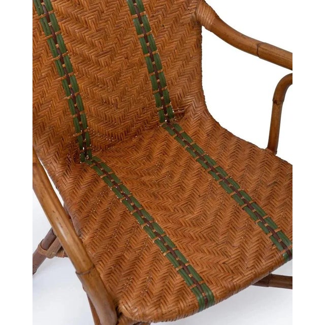 English Sharland England Emerson Outdoor Rattan Dining Chair in Bistro Green - Set of 2 For Sale - Image 3 of 4