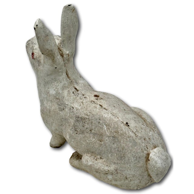 Very Large & Heavy Antique American Rustically Aged Cast Iron Rabbit Garden Ornament or Doorstop - Circa 1920s For Sale - Image 13 of 18