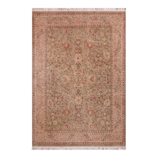 Floral Pak-Persian Green/Beige Wool Rug - 9'0'' X 12'0'' For Sale