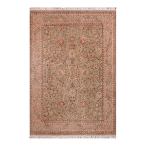 Floral Pak-Persian Green/Beige Wool Rug - 9'0'' X 12'0''