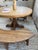 Vintage Round Oak Table and Benches, 1950s, Set of 3 For Sale - Image 11 of 18