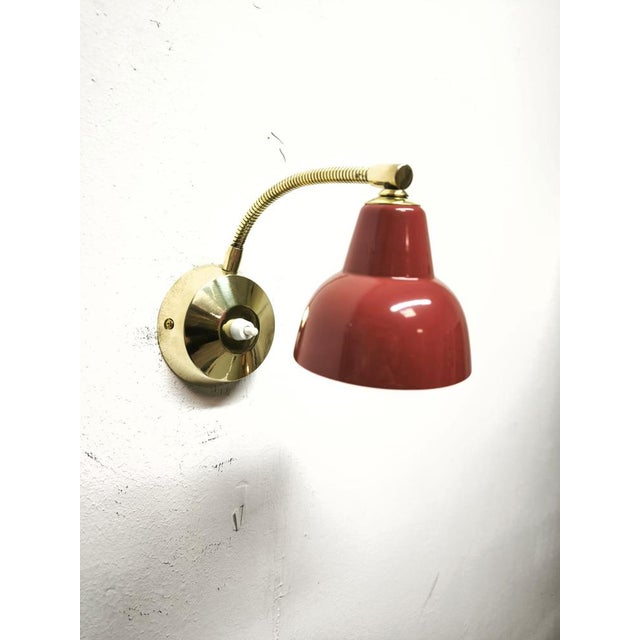 Gold Adjustable Wall Light with Push-Button Ignition, 1960s For Sale - Image 8 of 18
