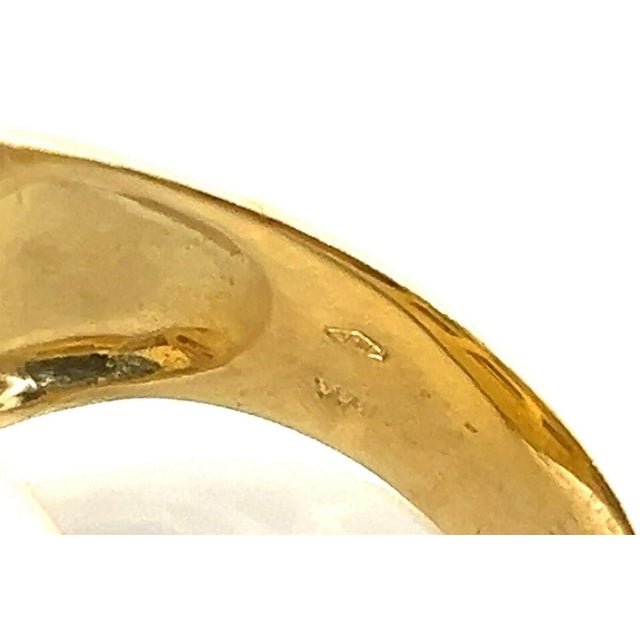 Metal Mid 20th Century Triple Row 18k Tri-Color Gold Dome Curved Top Ring - Size 6.5 For Sale - Image 7 of 8
