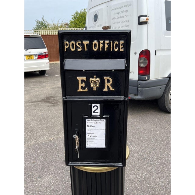 Black Post Box with Keys | Chairish