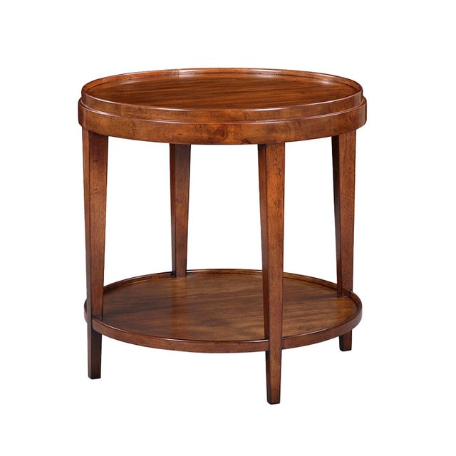 Classic Walnut Round End Table Chairish