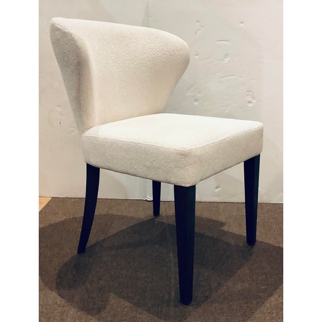 Modern Soft White Boucle Dining Chairs Set of 4 For Sale - Image 4 of 7