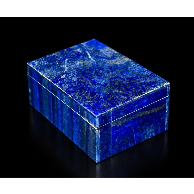 Lapis Lazuli Box Single Panel Whole Slab Top Italian Made No Dyes or Fillers For Sale - Image 10 of 13