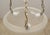 Transparent Mid 20th Century Restored Frosted Etched Glass Bowl Brass Chain Pendant Light For Sale - Image 8 of 12