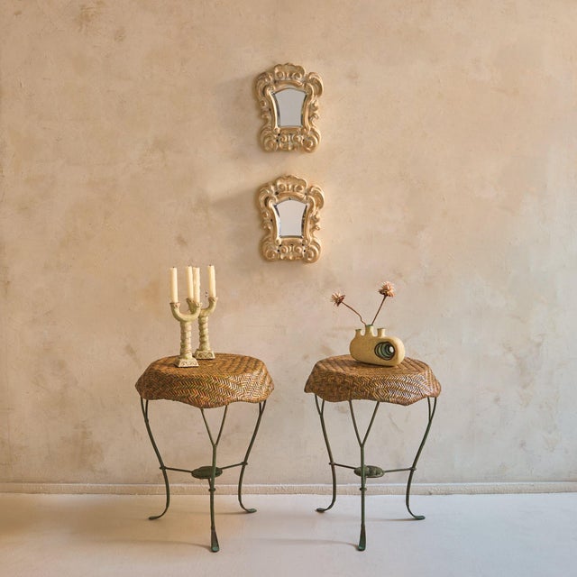 Rococo French Petite Plaster Wall Mirror, 1940s For Sale - Image 3 of 9