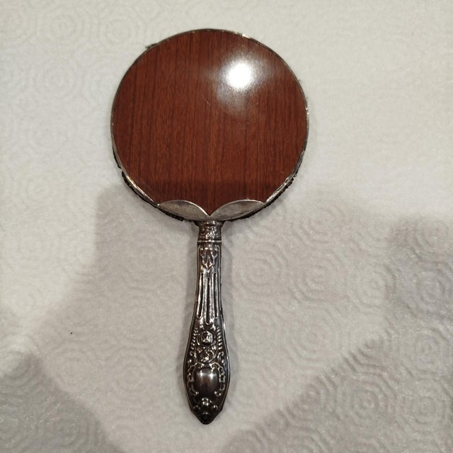 Vintage Silver Hand Mirror, 1930s For Sale - Image 10 of 16