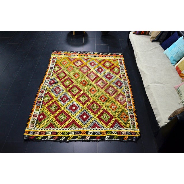 Vintage Geometric Design Turkish Anatolian Kilim Rug For Sale - Image 11 of 11