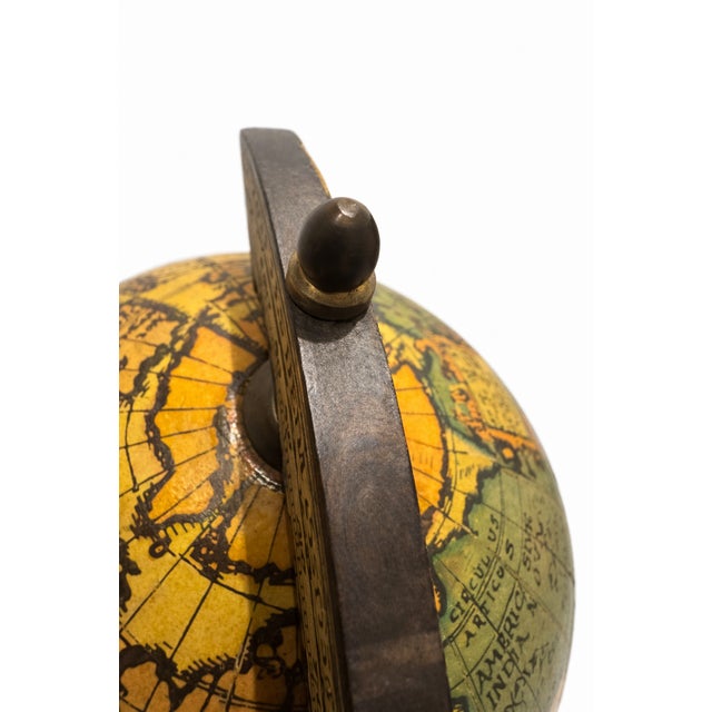 Vintage Italian Decorative Desktop Globe with Fiammato Wood Base, 1970s For Sale - Image 6 of 9