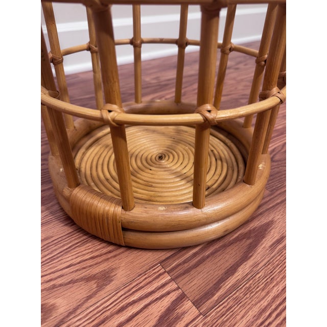Vintage Mid Century Boho Chic Bamboo and Rattan Umbrella Stand Styled After Franco Albini For Sale - Image 10 of 11
