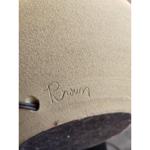 Ceramic 1970's Ceramic Sun Table Lamp, Signed Brown For Sale - Image 7 of 11