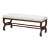Bunny Williams Home Charlottesville Bench in Mahogany with Cream Linen Upholstery For Sale