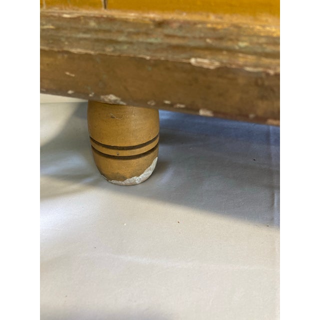 Antique Hand Carved Yellow and Gold Small Cabinet For Sale - Image 9 of 12