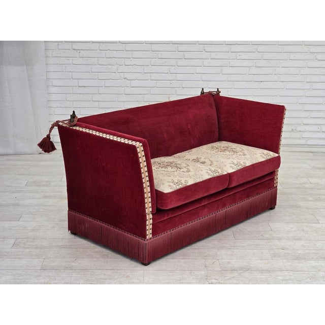 Danish 2-Seater Drop Arm Sofa in Furniture Velour, 1970s For Sale - Image 15 of 18