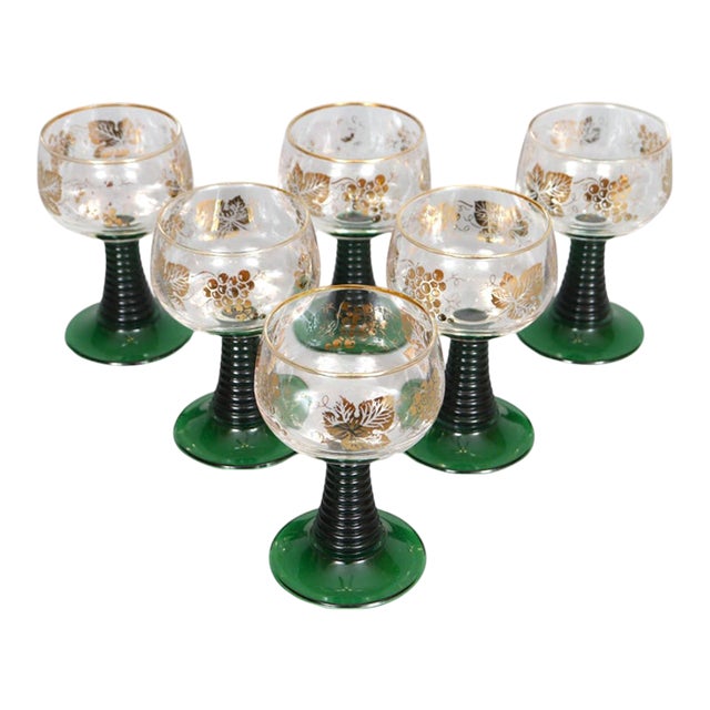 Mid 20th Century Böckling German Wine Glasses, Set of 6 For Sale