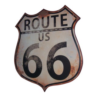 US Route 66 Tin Sign Decor For Sale