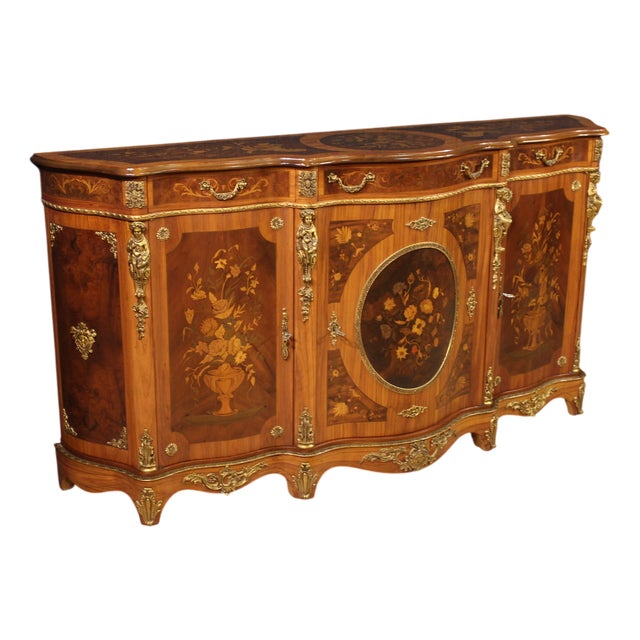 20th Century French Inlaid Sideboard, 1970s For Sale