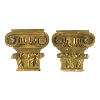 Gilded Capitals, 1800s, Set of 2 For Sale