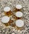 Vintage Gold Gilded Porcelain Demitasse Espresso Set - 5 Cups & 3 Saucers - MCM / Hollywood Regency Replacement...