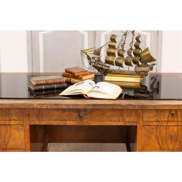 Italian Glass Top Desk, 20th Century For Sale - Image 13 of 17