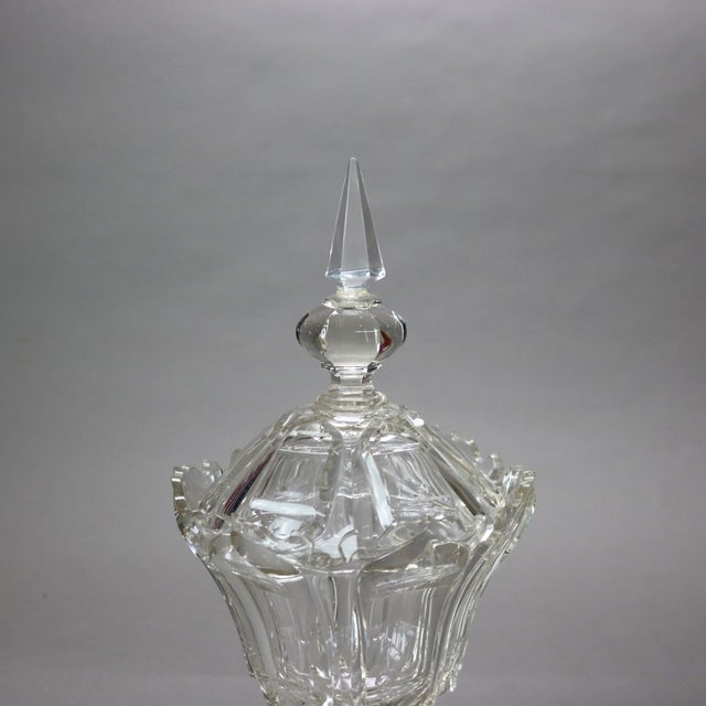 Mid 19th Century Antique Emhart Cut Glass Lidded Compote Circa 1840 For Sale - Image 5 of 9