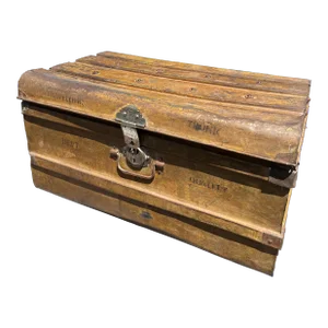 Chest/Trunk/Luggage - Early 20th Century Vintage Metal Traveling Trunk by A. Murcott & Co.