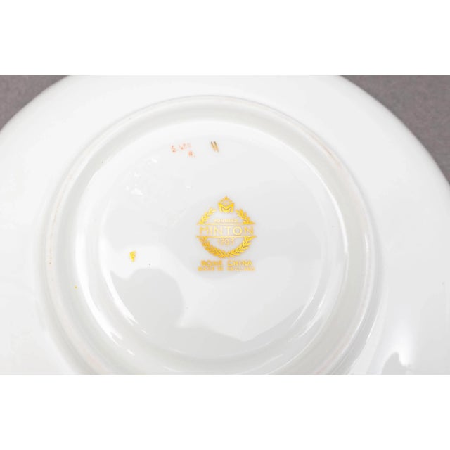 Late 20th Century Minton England S600 Gold Laurel Leaves Light Blue Tea Cup & Saucer Set- 8 Pieces For Sale - Image 9 of 10