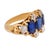 Late 19th Century Late 19th Century Victorian 5.00 Carat No Heat Sapphire Diamond 18k Yellow Gold 3 Stone Ring, Size 4 For Sale - Image 5 of 6