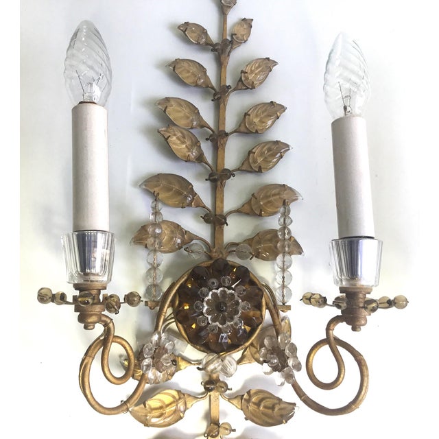 Gold Vintage Gilded Wall Lights by Banci Firenze, 1960s, Set of 2 For Sale - Image 8 of 13