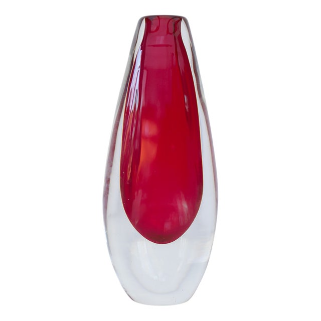 Mid-Century Modern Scandinavian Sommerso Art Glass Vase by Ernst Gordon, 1960s For Sale