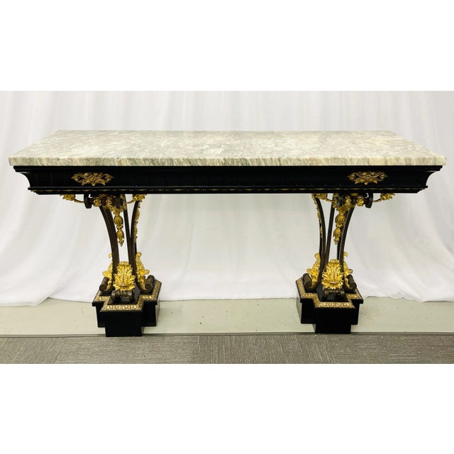 Neoclassical Style Console Table, Refinished, Bronze, Celebrity Provenance For Sale - Image 13 of 13