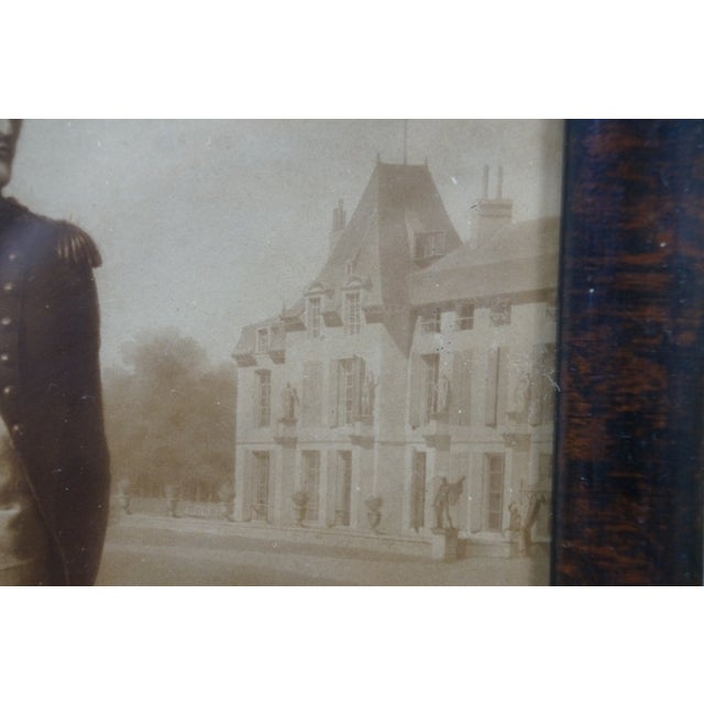 Antique Napoleon Bonaparte 1769-1821 First Consul at Malmaison Print Burl Frame For Sale - Image 6 of 9