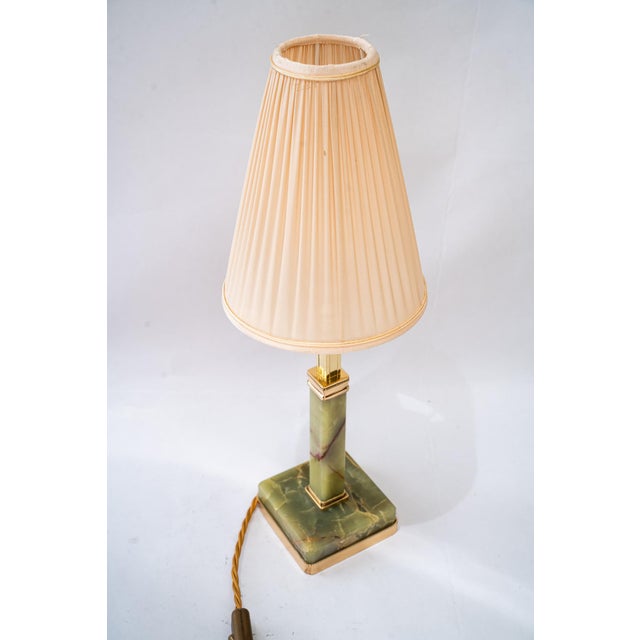 Brass polished and stove enameled The fabric shade is replaced ( new ) European Plug (up to 250V).The wiring of this item...